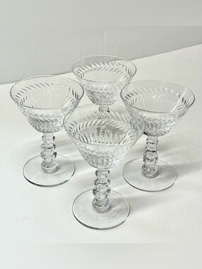 Tiffin-Franciscan Athlone Set of 4 Liquor Cocktail Glasses Vintage Stemware